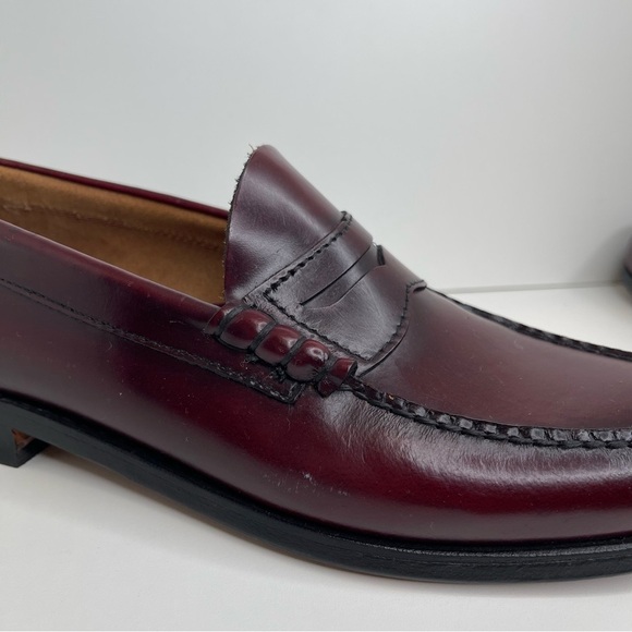 G.H.BASS MENS 1936 LOGAN FLAT STRAP WEEJUNS LOAFER leather sole - Picture 5 of 14